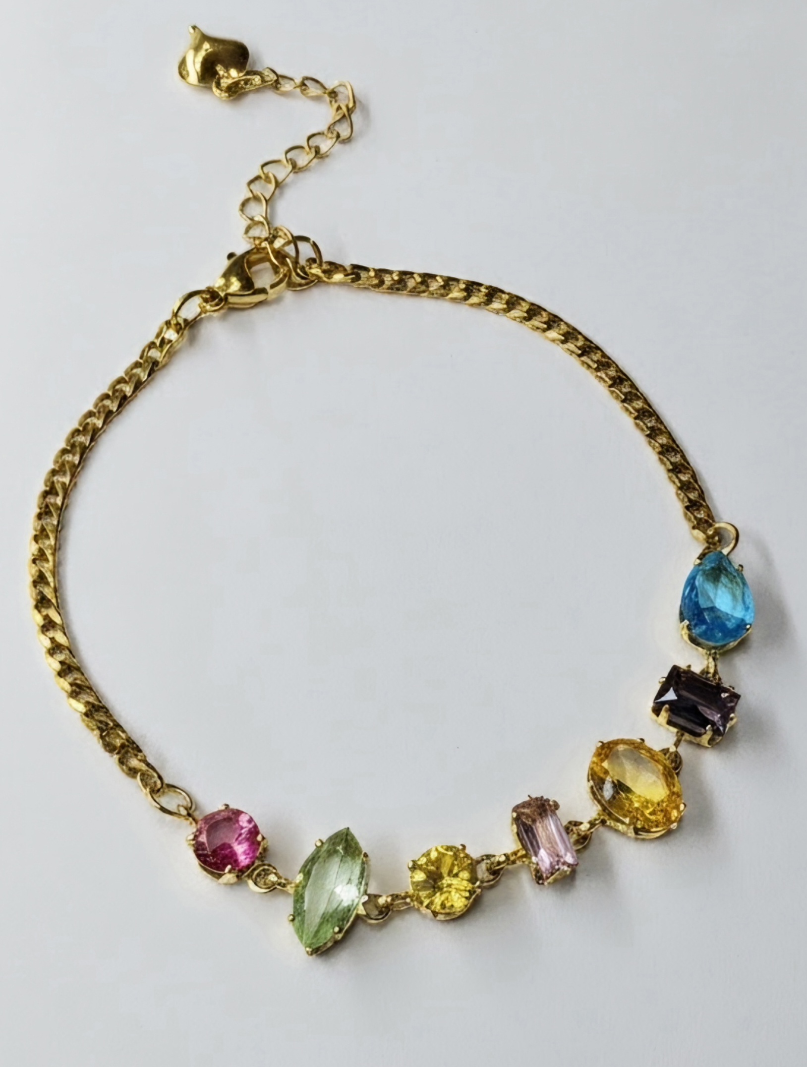 Rainbow Crystal Chain Bracelet — view 2